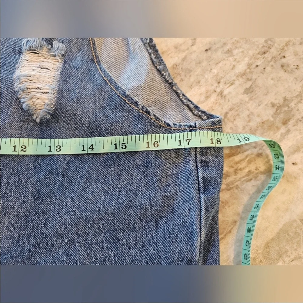 PrettyLittleThing Blue Denim Fabric - Picture 7 of 8